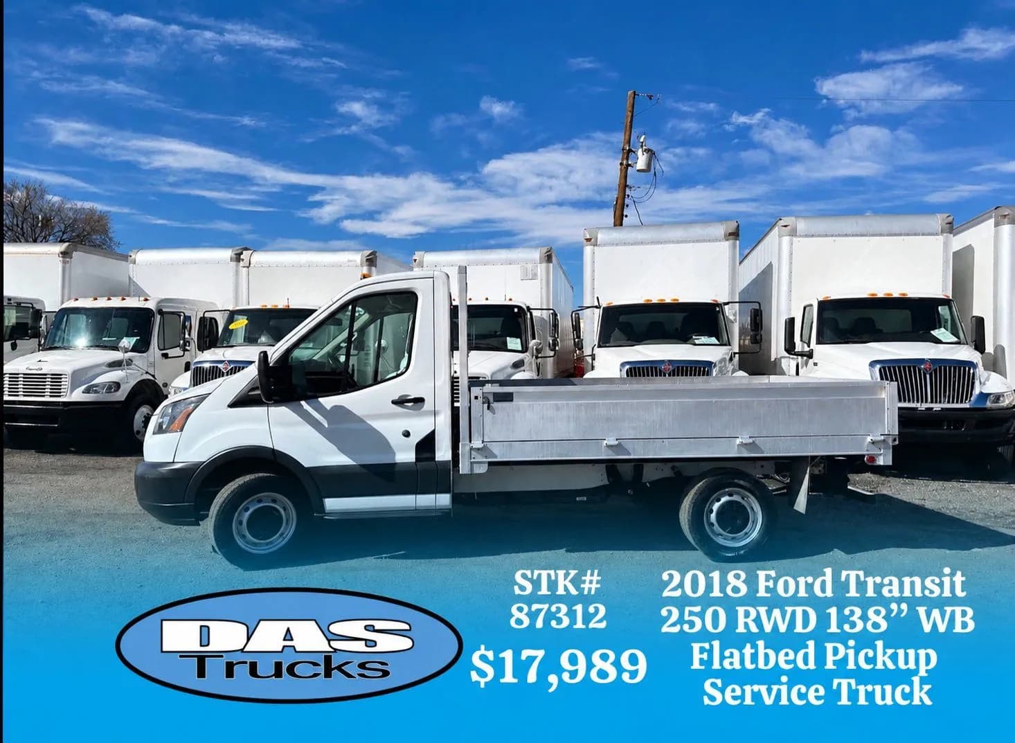 2018 Ford Transit-250 10'3" - Flatbed
