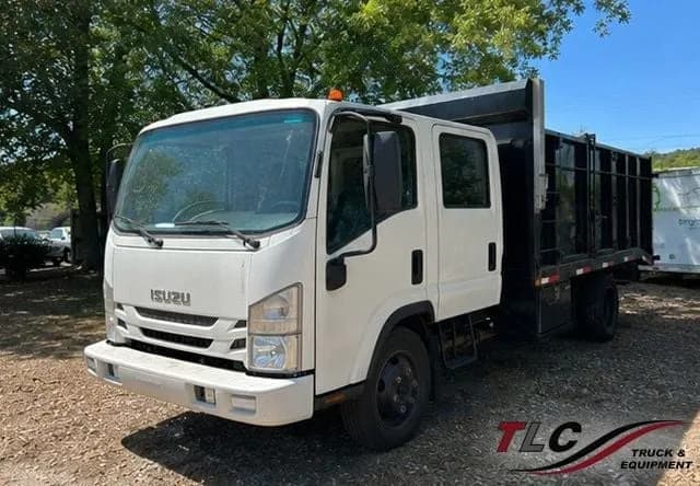 2021 Isuzu NPR HD CREW Gas w/ 16ft Landscape Body Steel - Dump