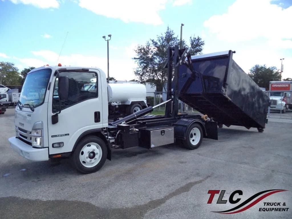 2024 Isuzu NPR HD Gas w/ Stellar Hooklift Rolloff Container Trash - Service