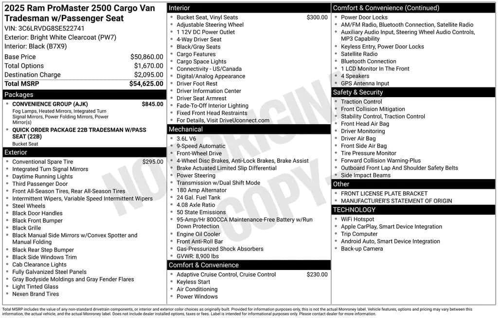 2025 Ram ProMaster - Vans