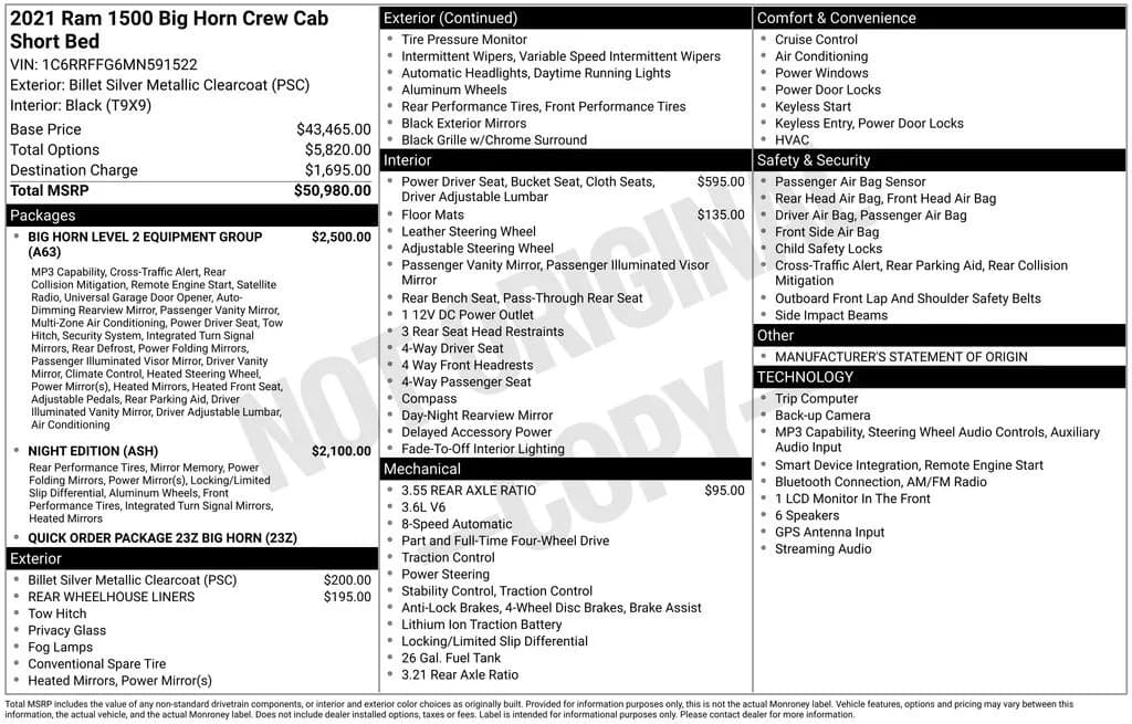 2021 Ram 1500 - Pickup