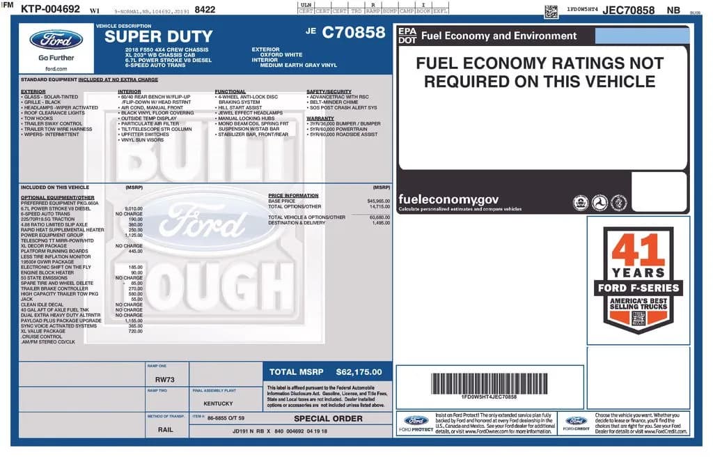 2018 Ford F-550SD - Chassis