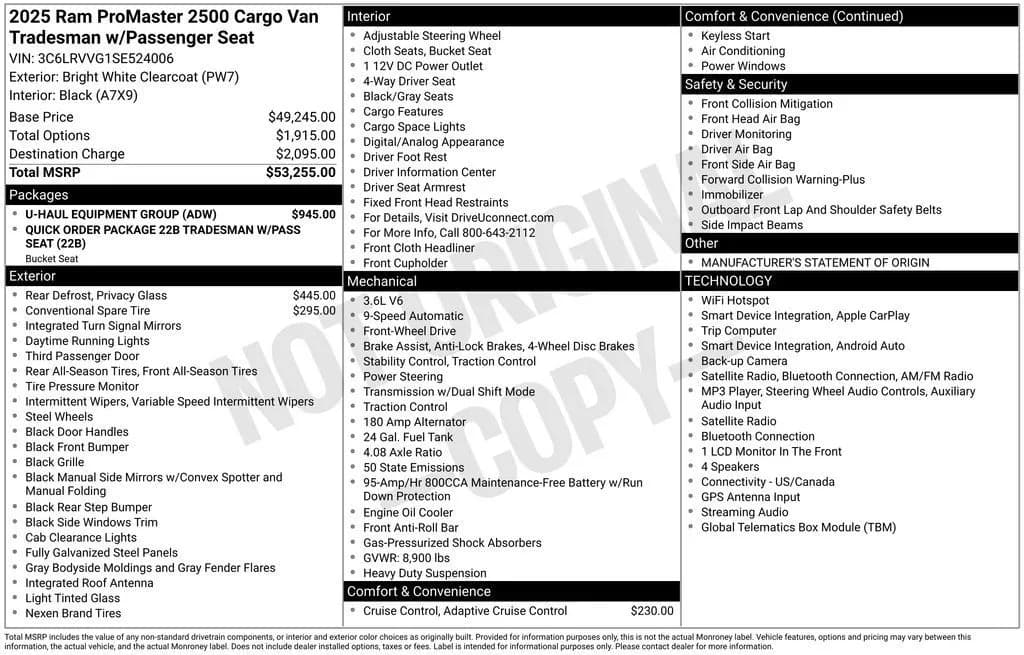 2025 Ram ProMaster - Vans