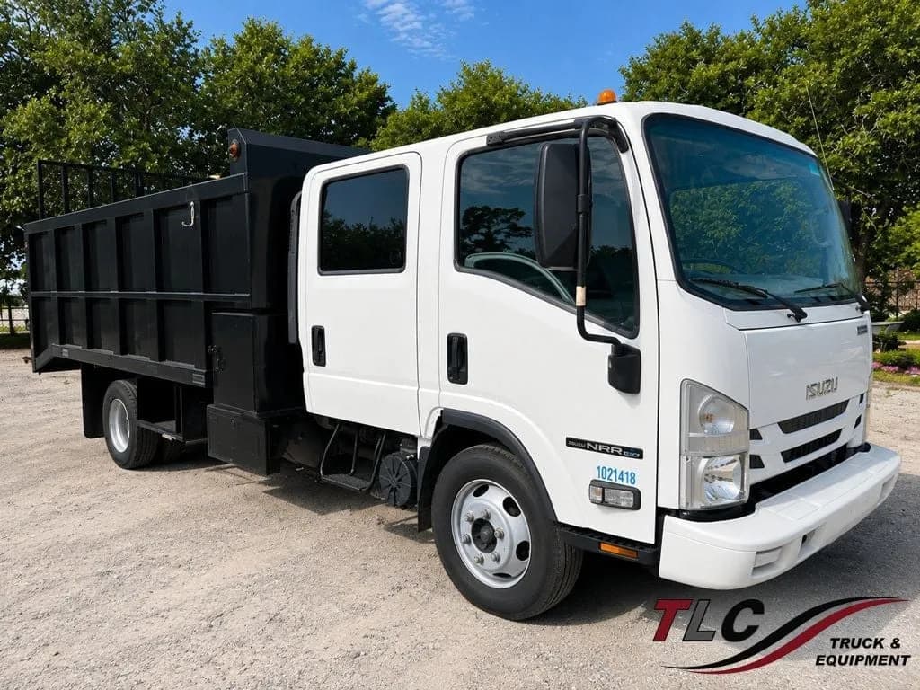 2016 Isuzu NPR XD CREW diesel w/ 16ft Landscape Body Steel - Dump