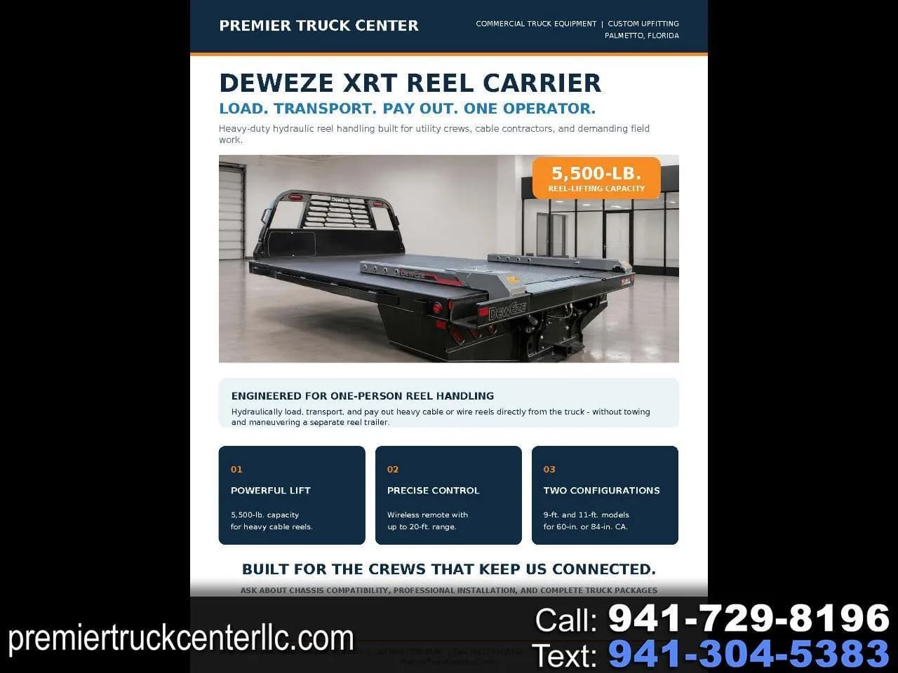 2026 Dew XRT 9' & 11' Reel Carrier Beds Available - Flatbed