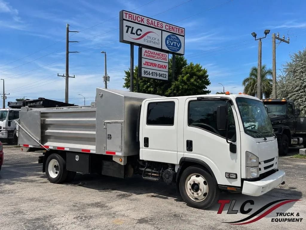 2017 Isuzu NPR XD CREW diesel w/ 14ft Landscape Body Aluminum - Dump