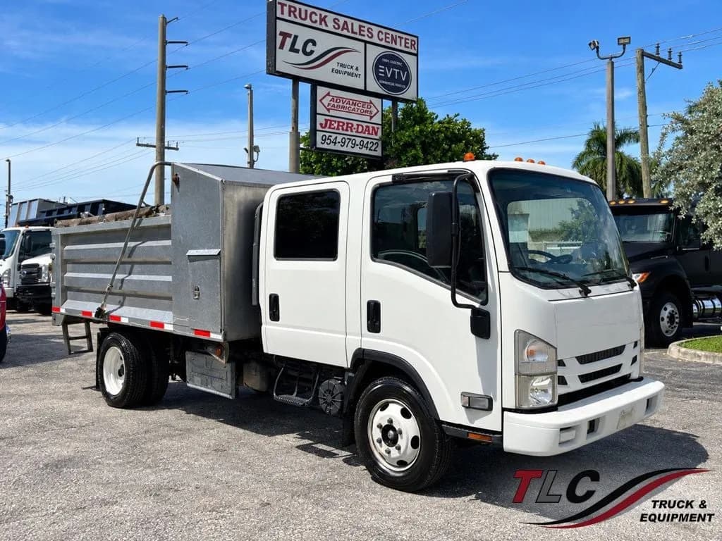 2017 Isuzu NPR XD CREW diesel w/ 14ft Landscape Body Aluminum - Dump