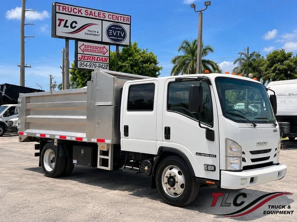 2019 Isuzu NPR XD CREW diesel w/ 14ft Landscape Body Aluminum - Dump