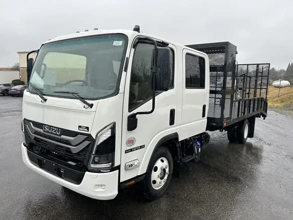 2025 Isuzu NPR-HD crew cab diesel with a 17ft PJ’s open landscape body - Landscape